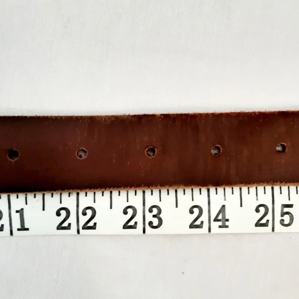 Timberland Genuine Leather Coffee Brown Belt Size 22 24 Rugged Distressed